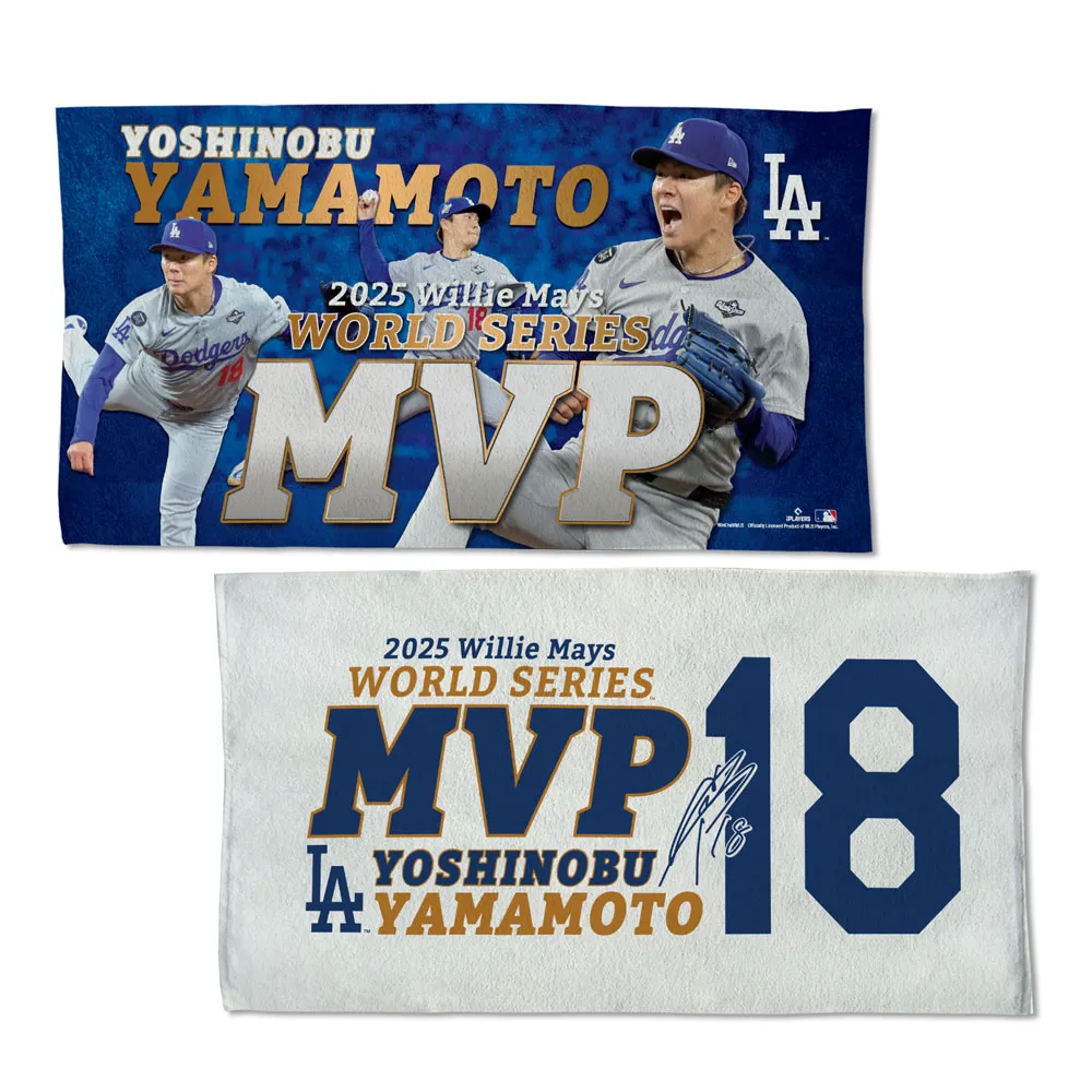 2025 World Series Champions MVP Towel Yoshinobu Yamamoto Los Angeles Dodgers