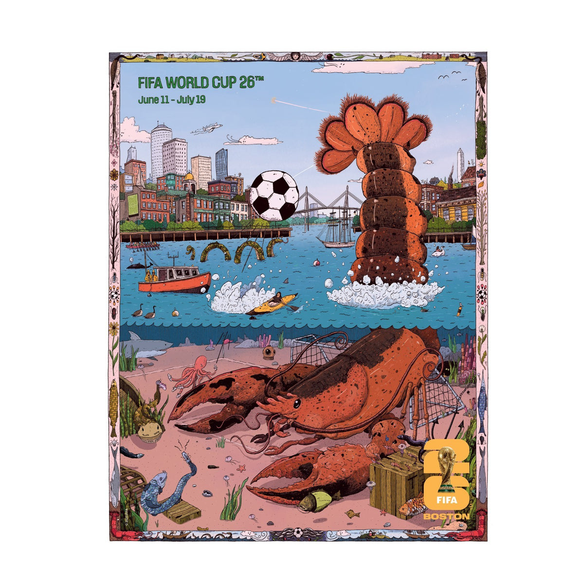 FIFA 2026 World Cup Logo Poster Magnet Boston