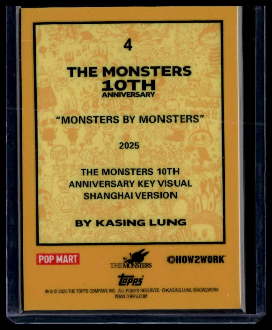 2025 Labubu 10th Anniversary Topps Chrome MONSTERS BY (2025) #4