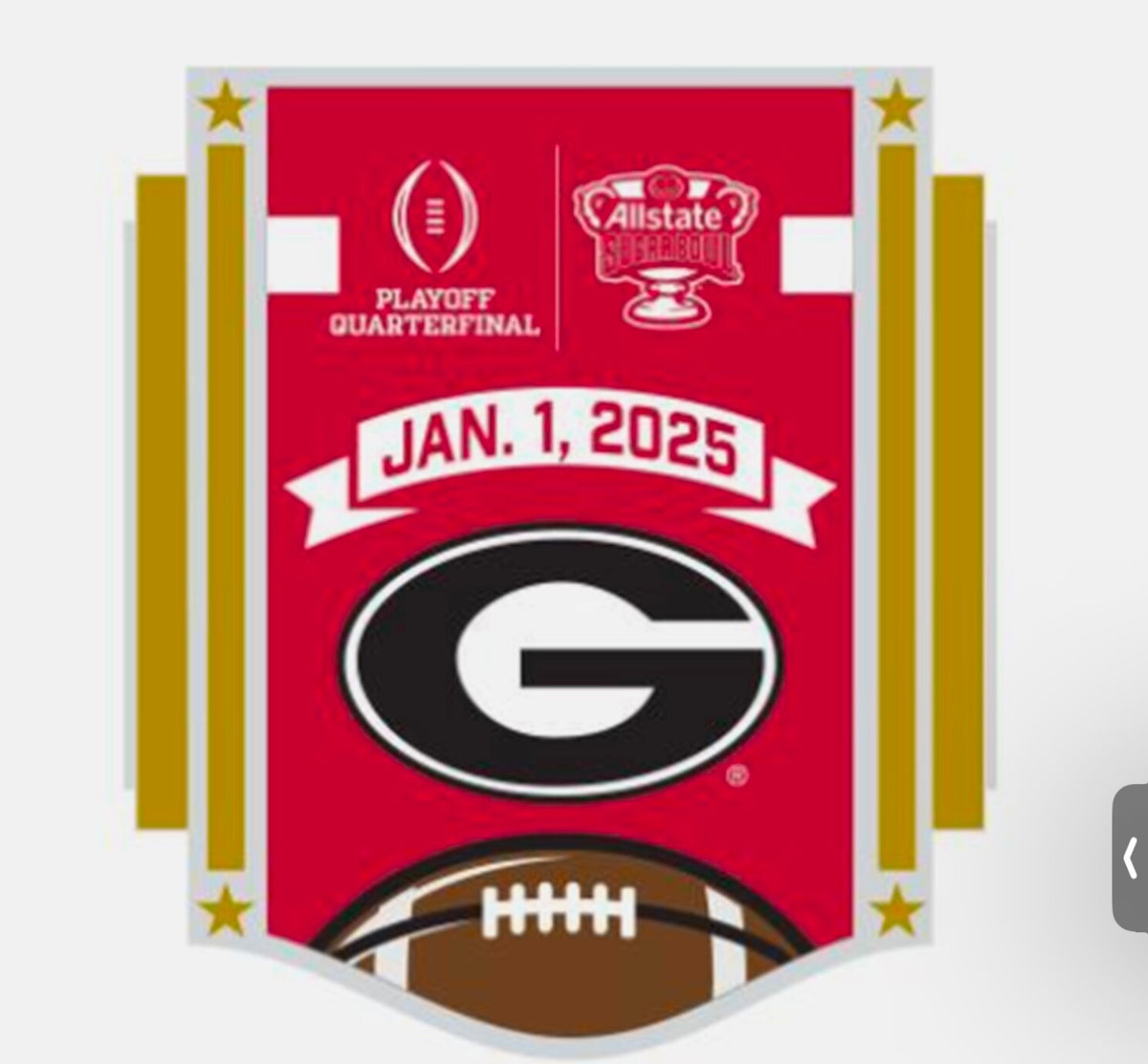 2024 2025 Georgia Bulldogs Sugar Bowl Logo Pin College Football Playoff CFP