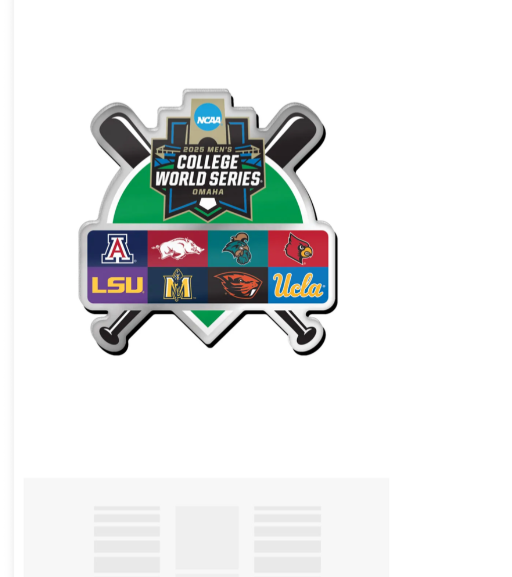 2025 NCAA Mens College Baseball World Series Pin CWS Omaha LSU OSU UCLA ARKANSA