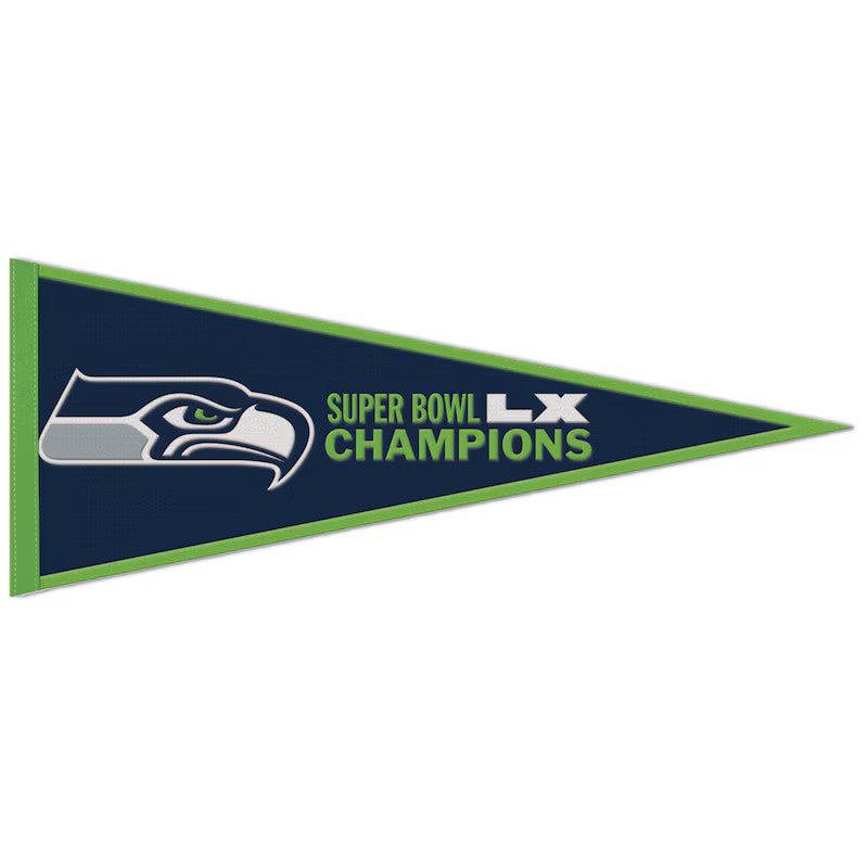 2026 NFL SUPER BOWL LX 60 CHAMPIONS SEATTLE SEAHAWKS WOOL PENNANT