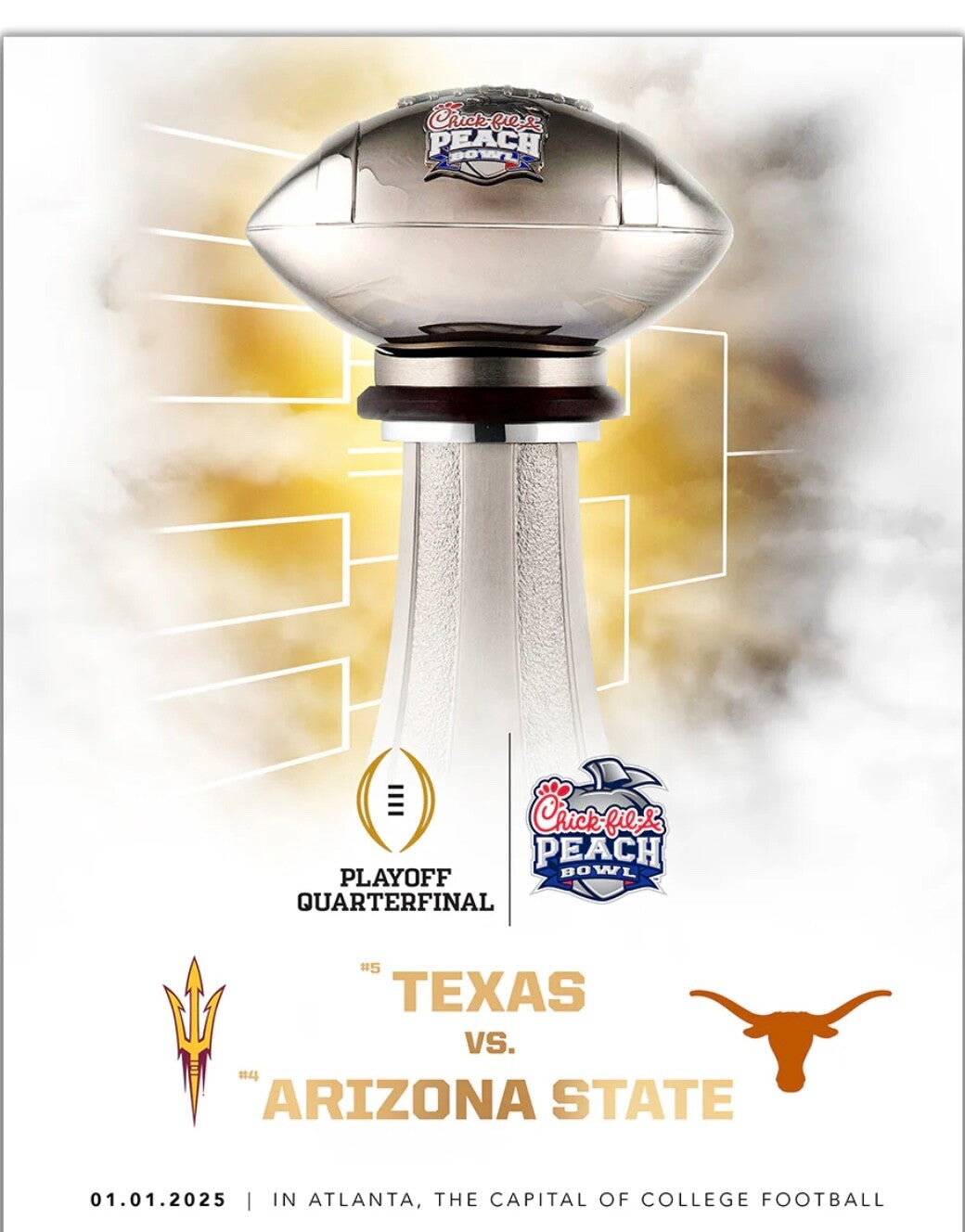 2024 2025 Peach Bowl Program CFP Playoff Arizona State Sun Devil Texas Longhorns