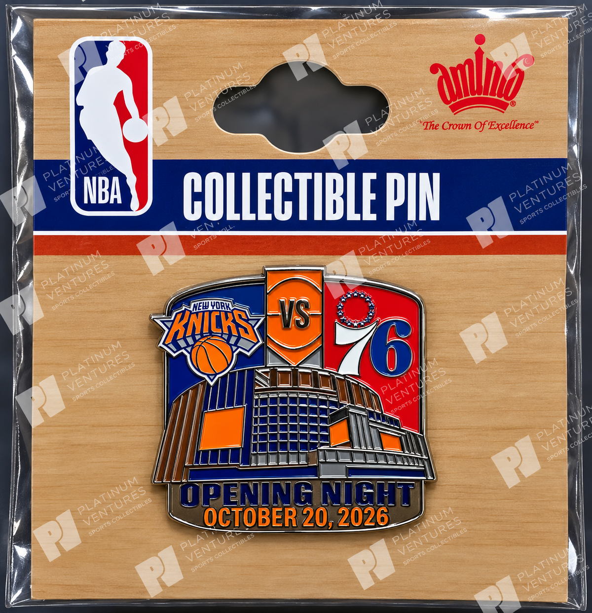 2026 NY New York Knicks vs Sixers Pin 10/20 Opening Night Banner MSG Champions