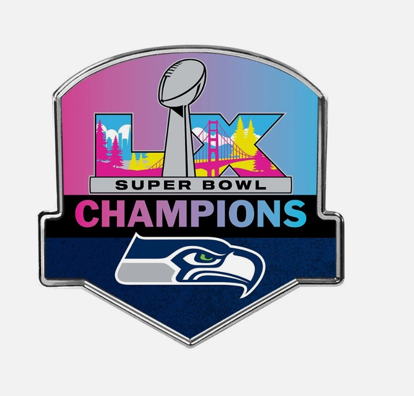 2026 NFL Super Bowl LX 60 Champions Shield SEATTLE SEAHAWKS Pin