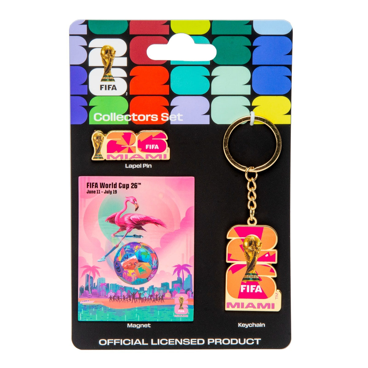 FIFA 2026 World Cup Logo Miami Magnet Key Chain Pin USA Collectors Set