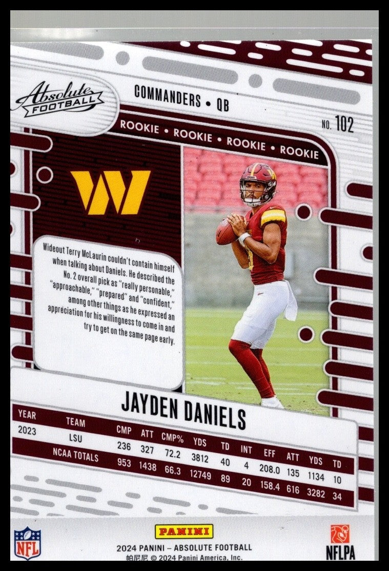 2024 Panini Absolute - Rookies Jayden Daniels #102 (RC)