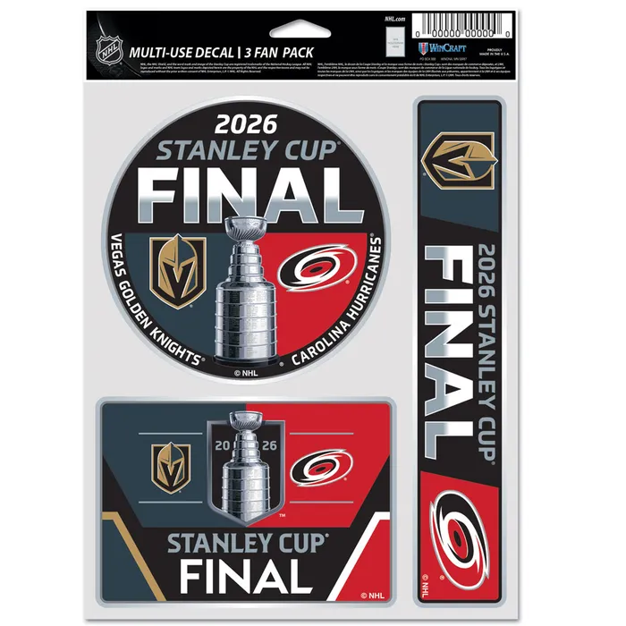 2026 NHL Stanley Cup Vegas Golden Knights Carolina Hurricanes Dueling Decal Set