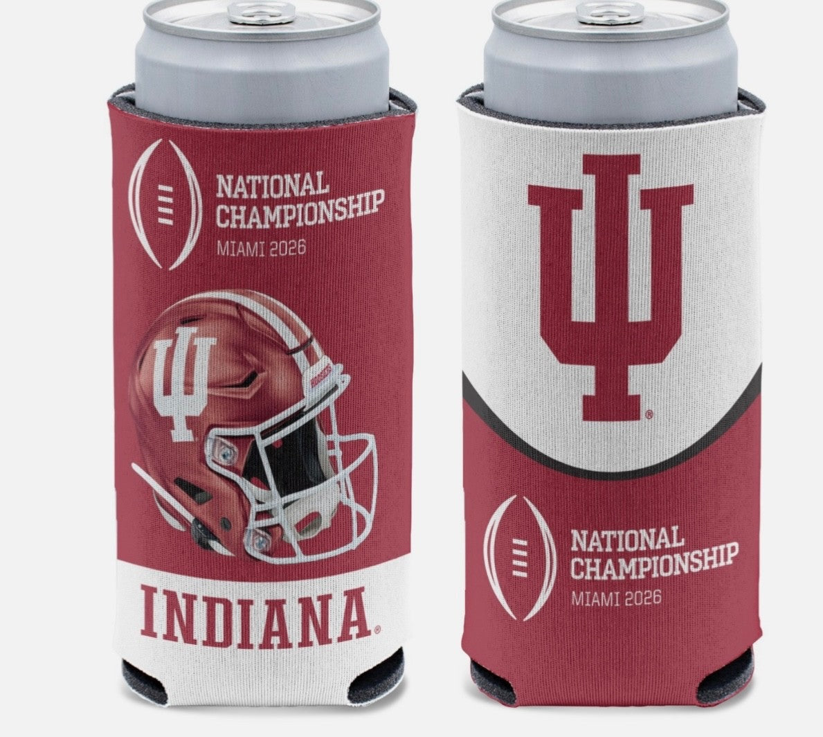 2025 2026 CFP National Championship Indiana Hoosiers Slim Can Cooler Peach Bowl