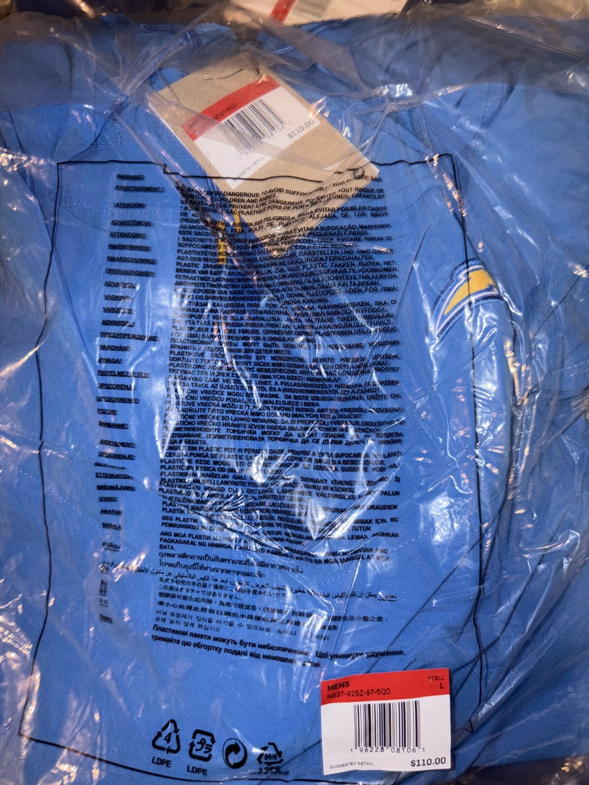 Nike Los Angeles Chargers Sideline Hoodie Pullover Sweatshirt Jacket