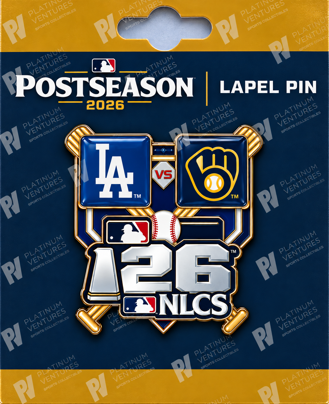 2026 NLCS Championship Pin Los Angeles Dodgers vs Milwaukee Brewers World Series