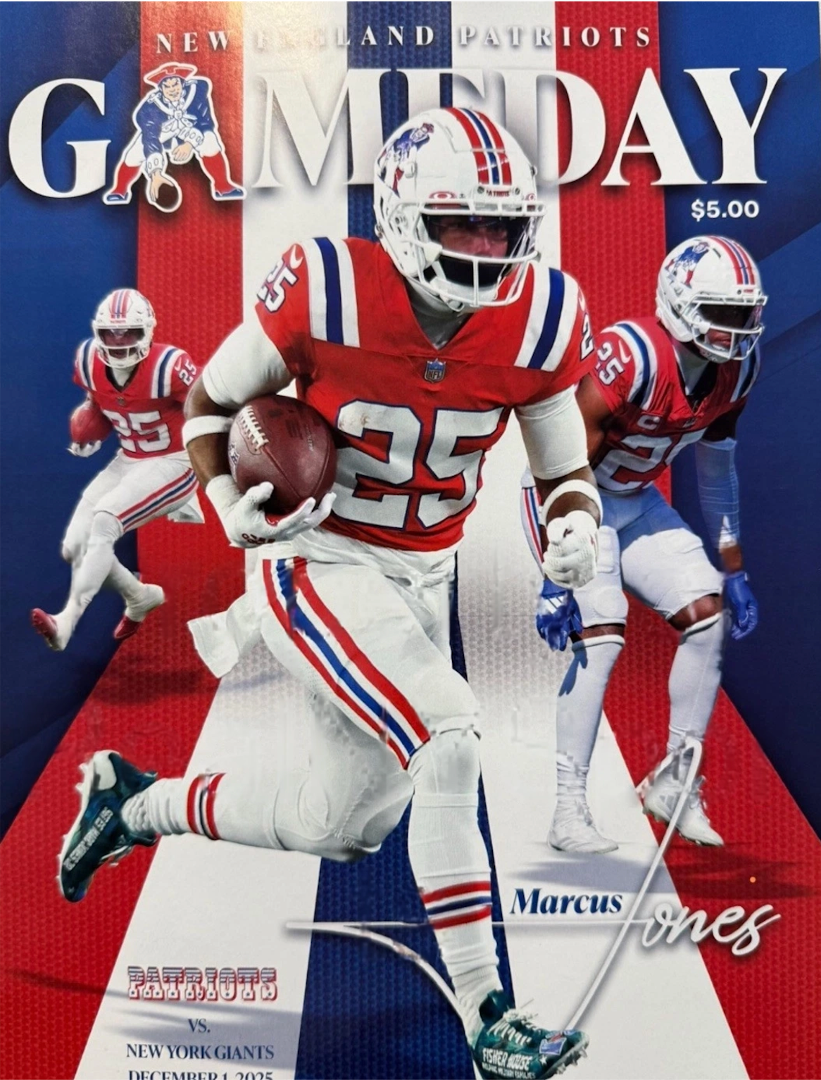 2025 New England Patriots vs New York Giants Game Program 12/1/25