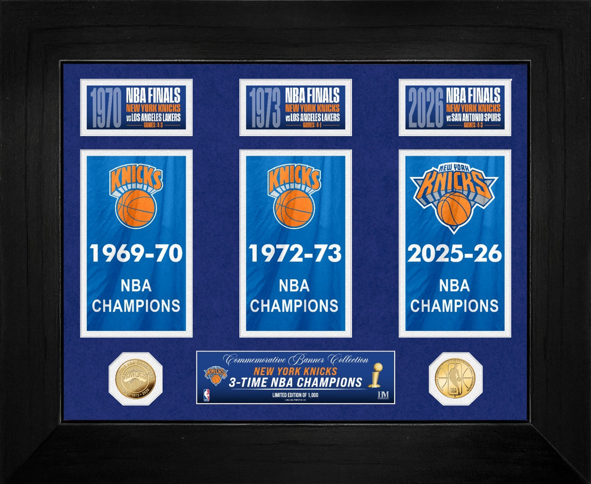 2026 NBA Finals Champions New York Knicks 12x12 Framed Championship Banner 3x