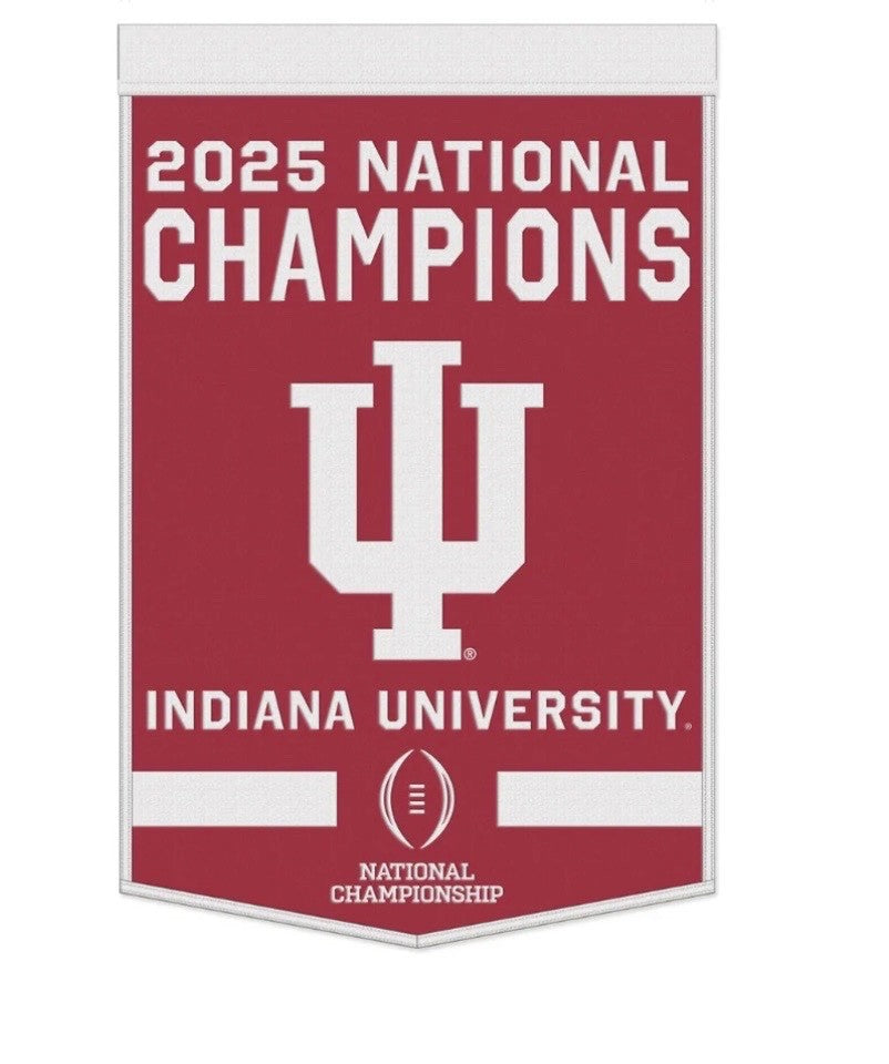 2025 2026 CFP NCAA National Champions Indiana Hoosiers Wool Banner 24x38