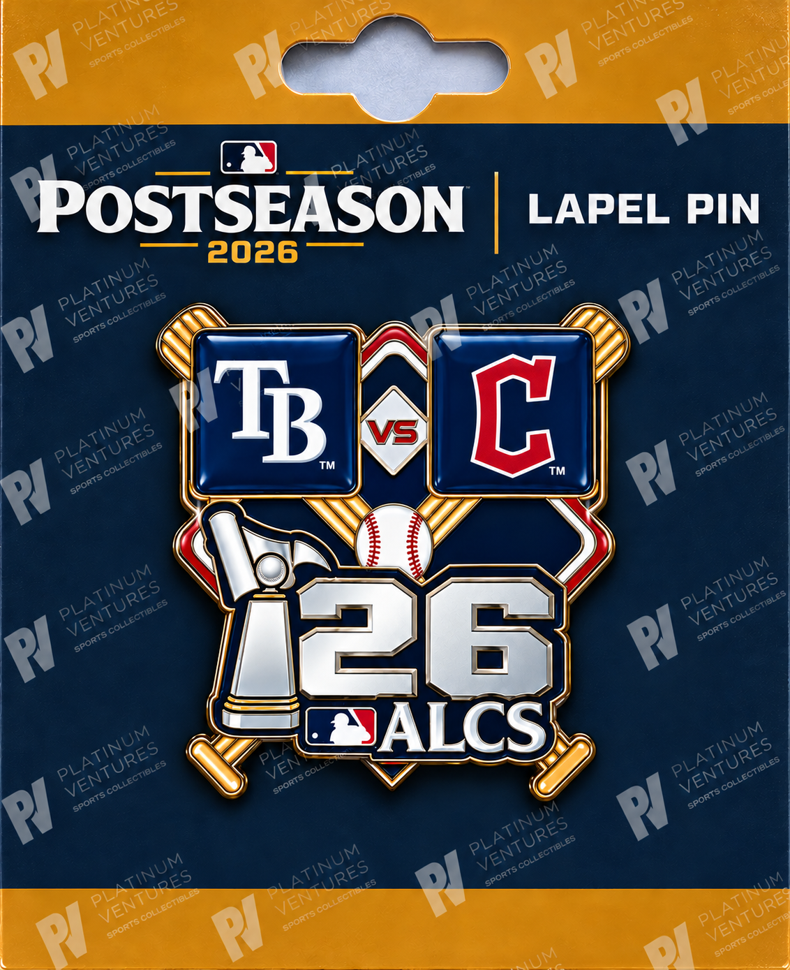 2026 ALCS Championship Pin Tampa Bay Rays vs Cleveland Guardians World Series