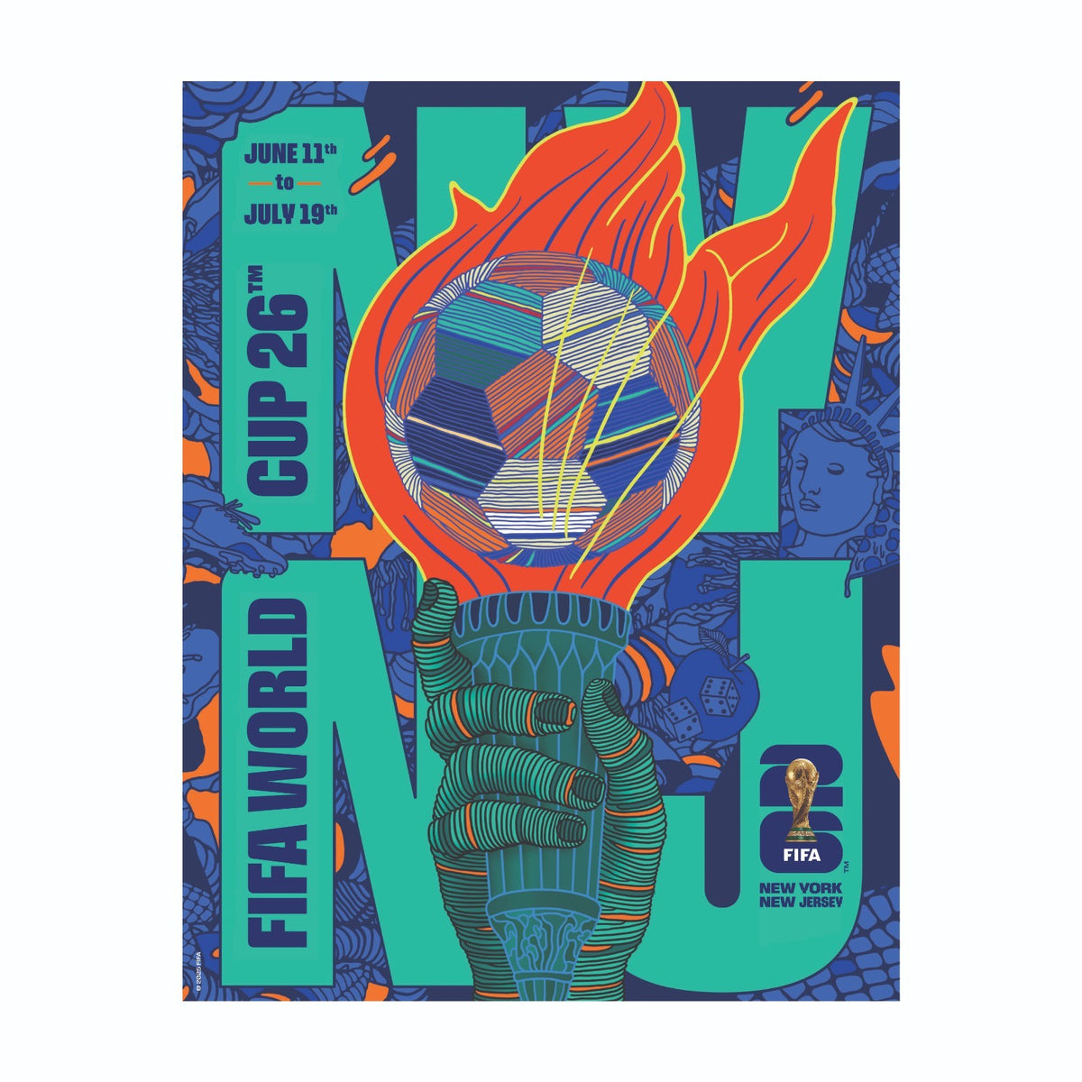 FIFA 2026 World Cup Poster Magnet USA United States New York New Jersey Finals