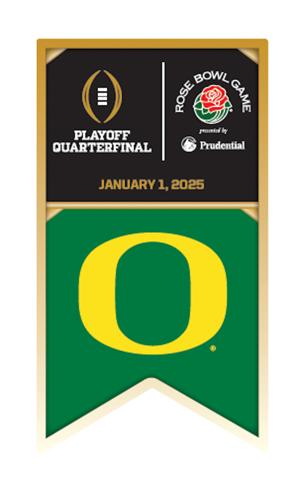 2024 2025 Oregon Ducks Rose Bowl Logo Pin College Football Playoff CFP