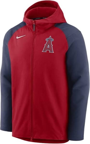 Nike Authentic Collection Performance Raglan Hoodie Jacket Los Angeles Angels XL