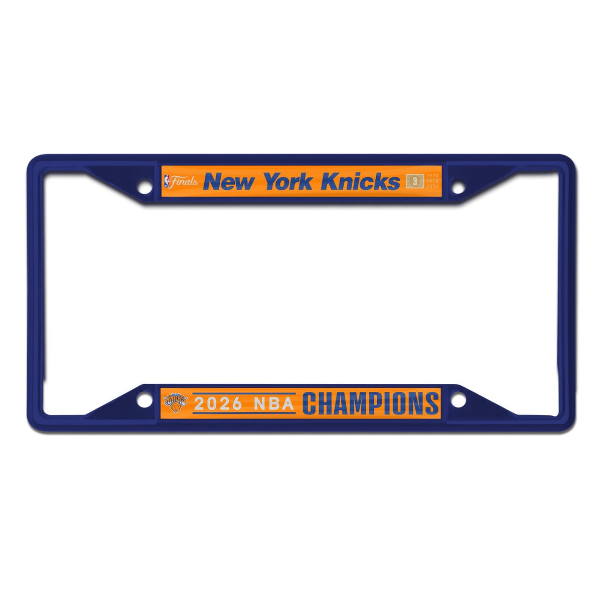 2025 2026 NBA Finals Champions New York Knicks License Plate Frame