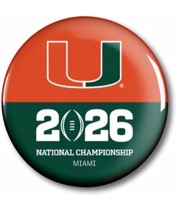 2025 2026 CFP National Championship Miami Hurricanes Button Fiesta Bowl