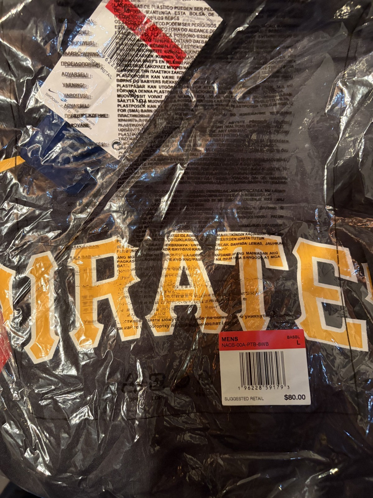 Pittsburgh Pirates Nike MLB Authentic Collection V-Neck Batting Practice Large