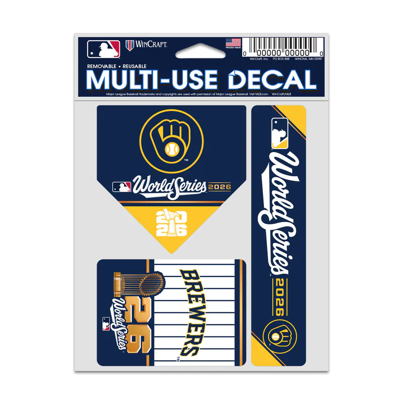 2026 MLB NL Champions Milwaukee Brewers Decal Set NLCS World Series