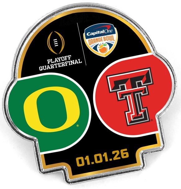 2025 2026 CFP Quarterfinals Orange Bowl Dueling Pin Texas Tech vs Oregon 1/1/26