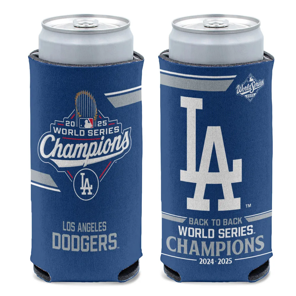 2025 World Series Champions Los Angeles Dodgers Slim Can Cooler Koozie