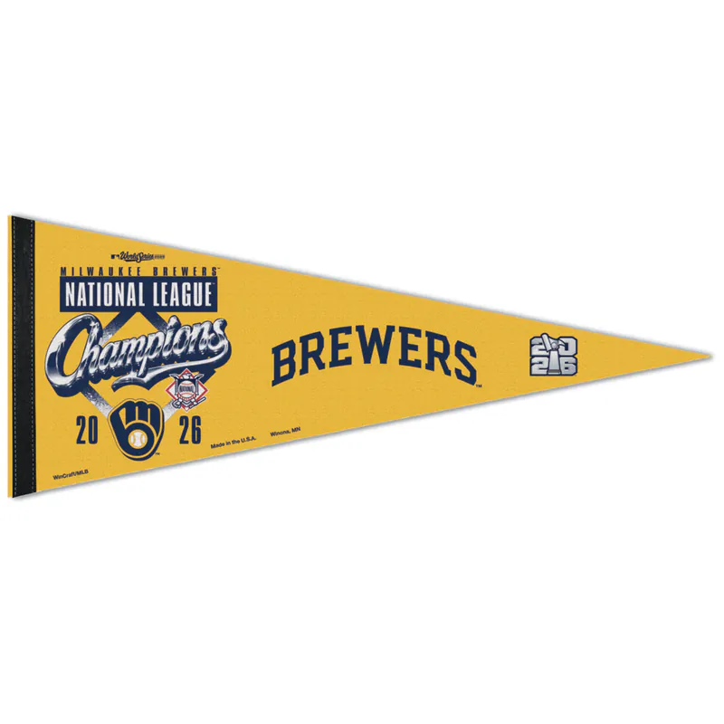 2026 MLB NL Champions Milwaukee Brewers 12x30 Premium Pennant NLCS World Series