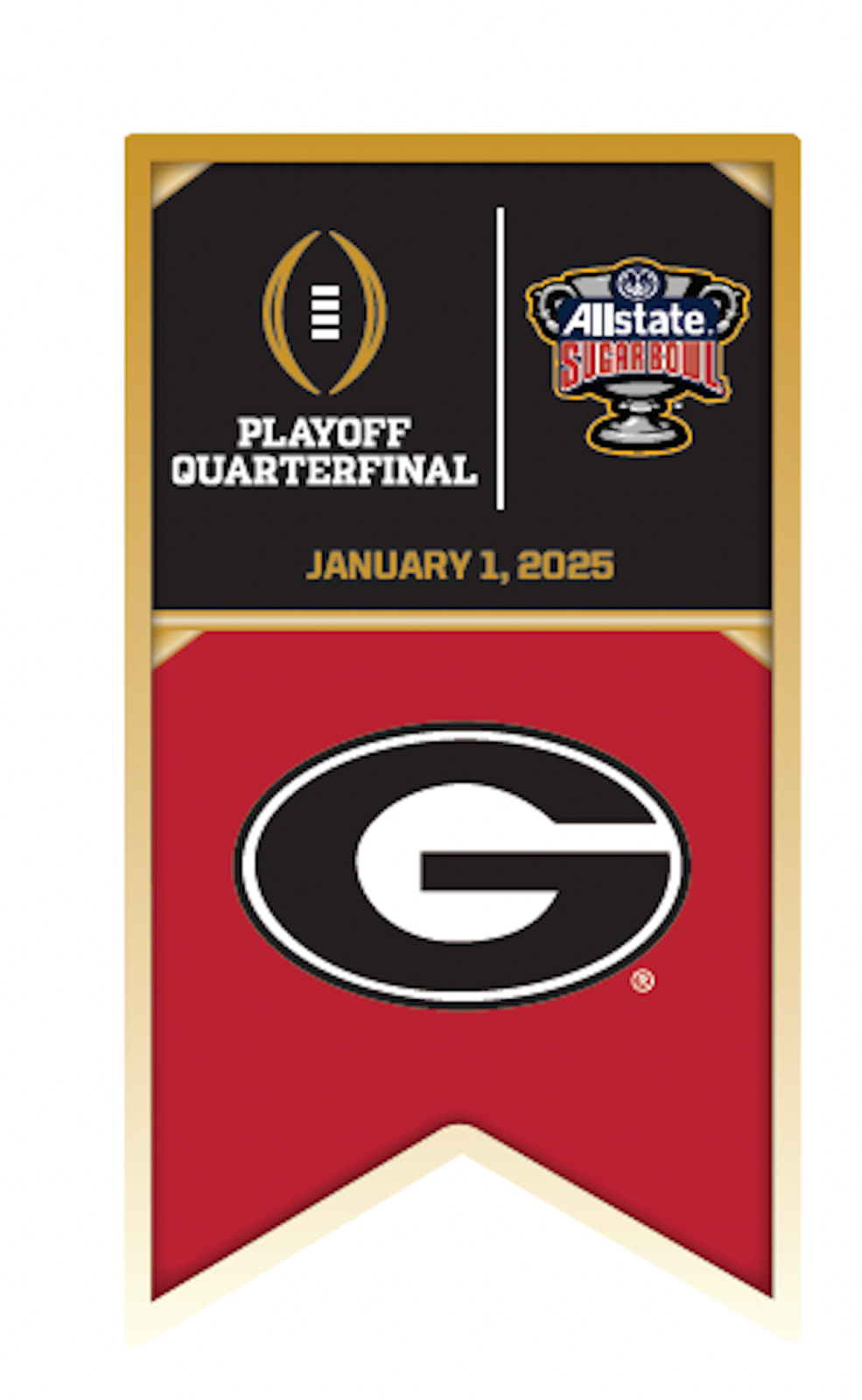 2024 2025 Georgia Bulldogs Sugar Bowl Logo Pin College Football Playoff CFP