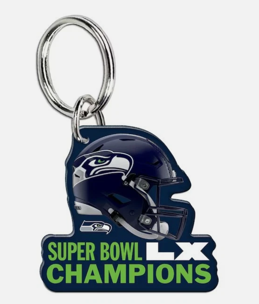 2026 NFL SUPER BOWL LX 60 CHAMPIONS SEATTLE SEAHAWKS ACRYLIC KEY RING