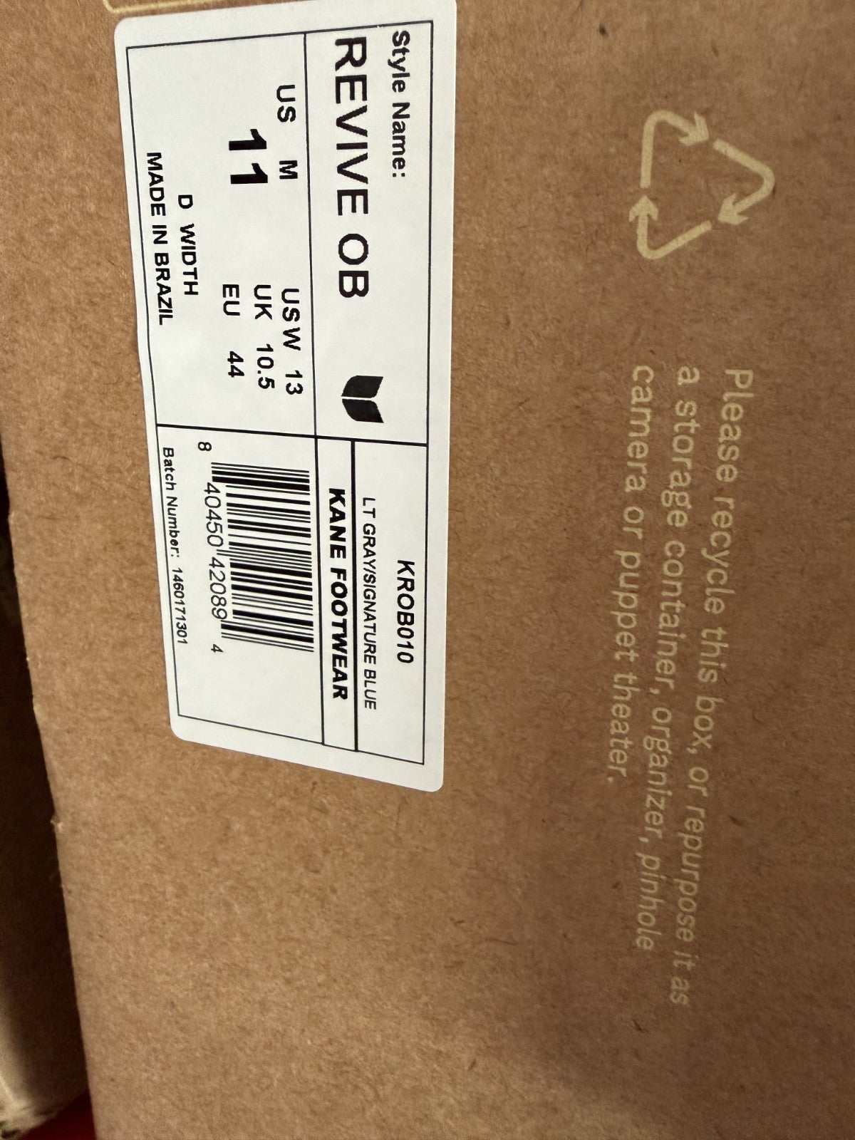 Kane Footwear Revive OB LT Grey/ Signature Blue 11 Recovery Shoes