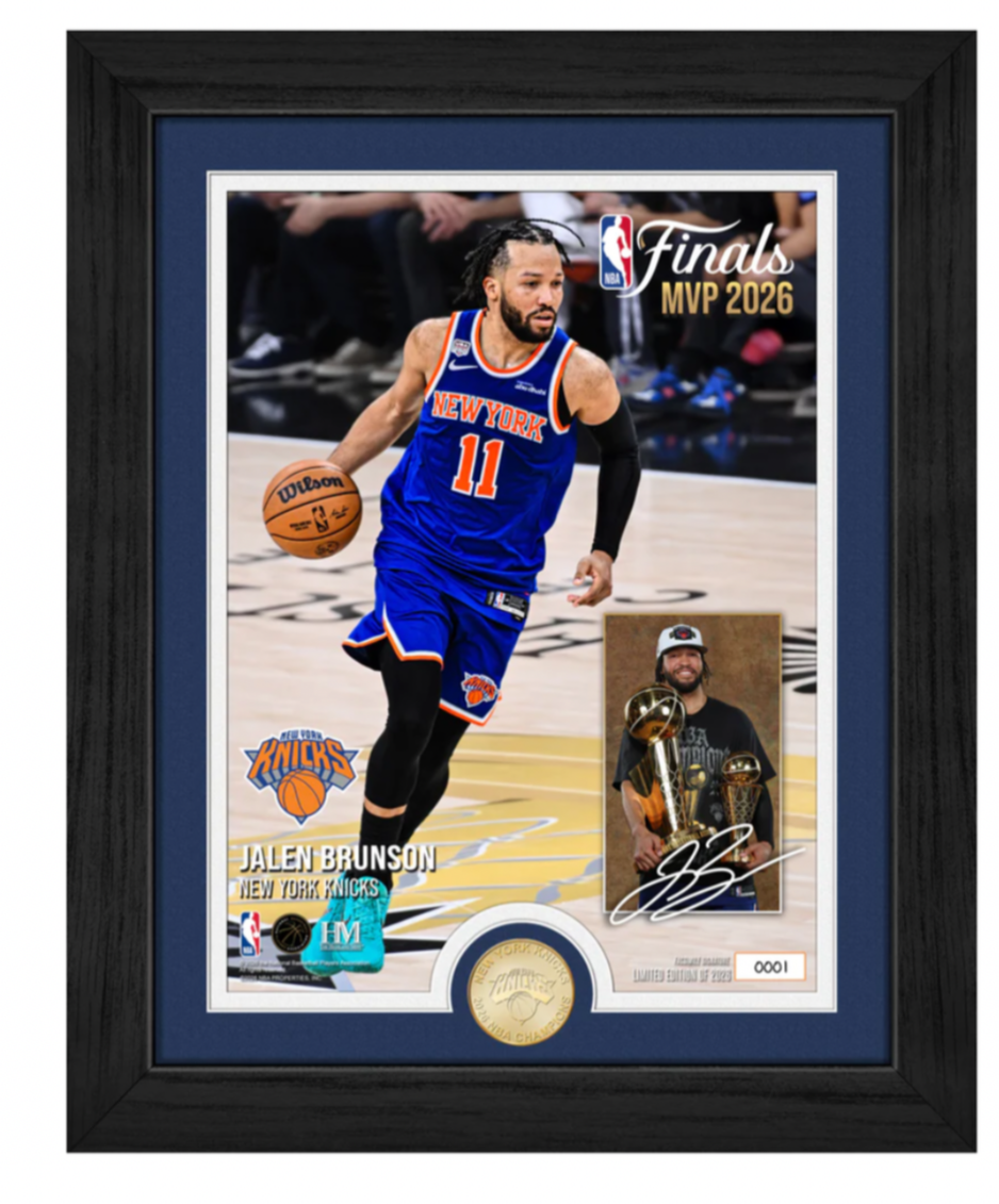 2026 NBA New York Knicks NBA Finals Champions Jalen Brunson MVP Framed 13x16 Coi