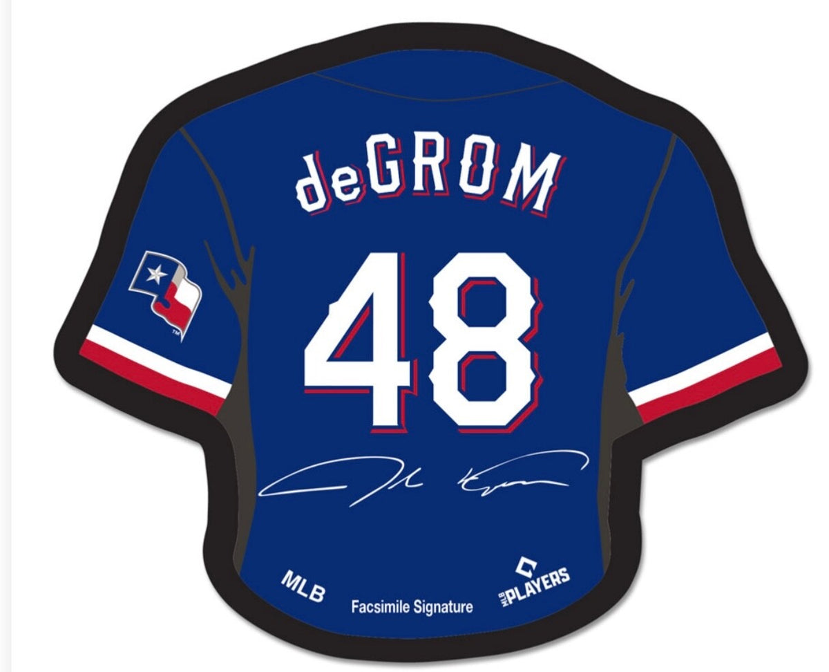 MLB Jacob deGrom Texas Rangers Jersey Pin Auto