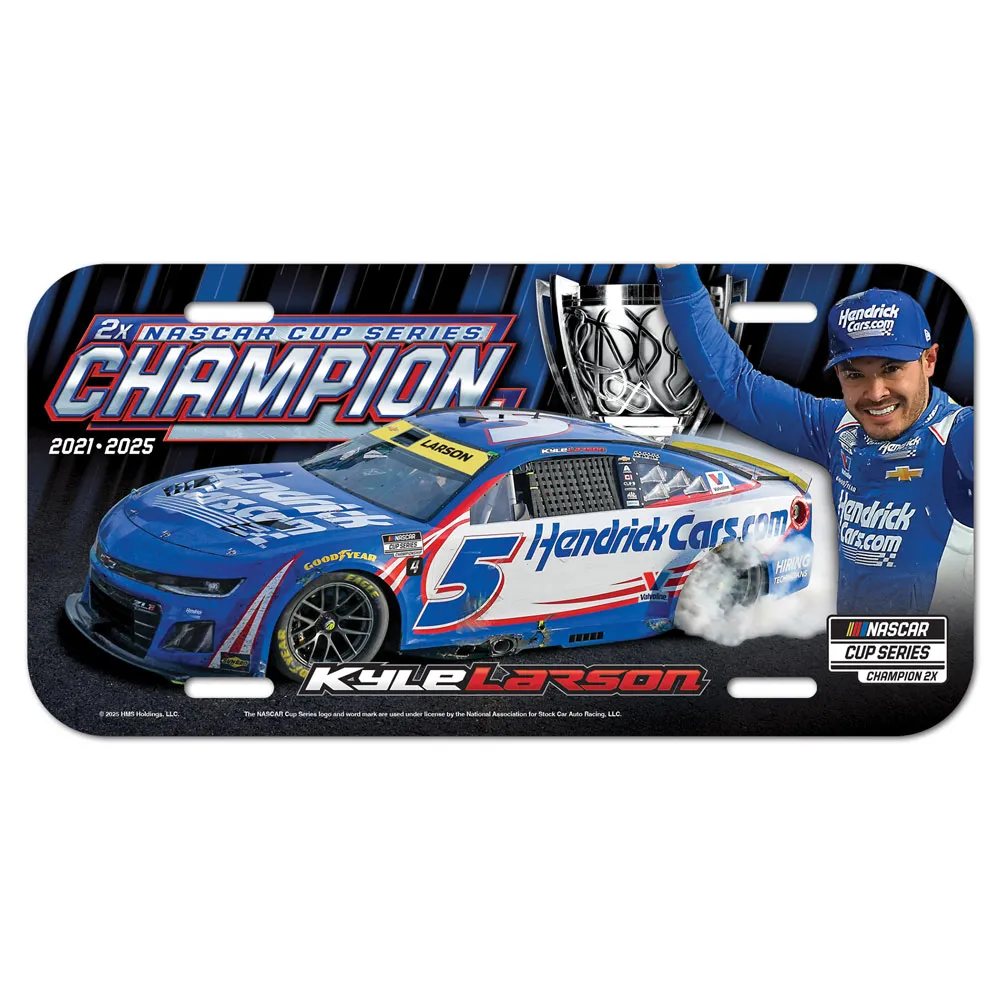 2025 NASCAR CUP CHAMPION KYLE LARSON HENDRICK MOTORS LICENSE PLATE