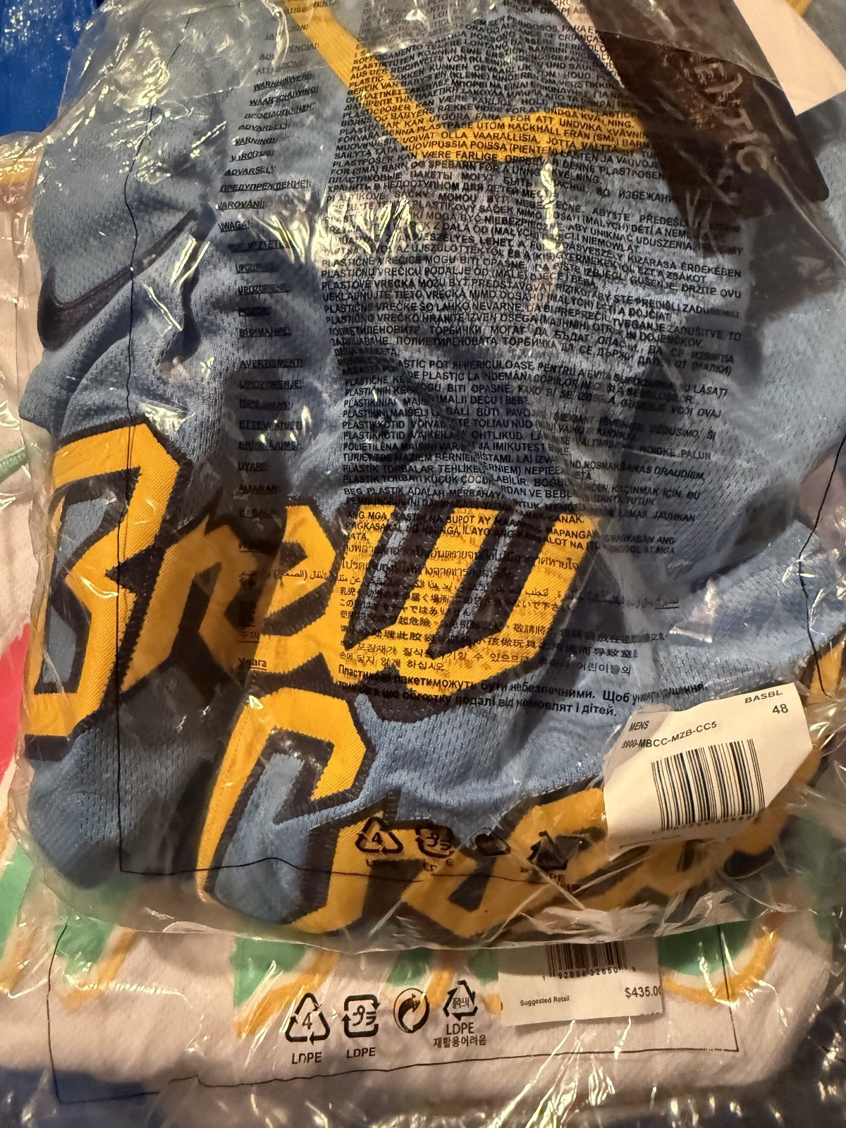 Milwaukee Brewers Nike Authentic City Connect Jersey Size 48 NLCS