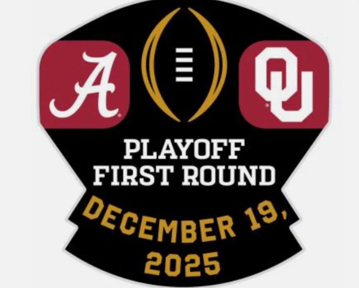 2025 2026 CFP First Round Pin Alabama Crimson Tide vs Oklahoma Sooners 12/19/25