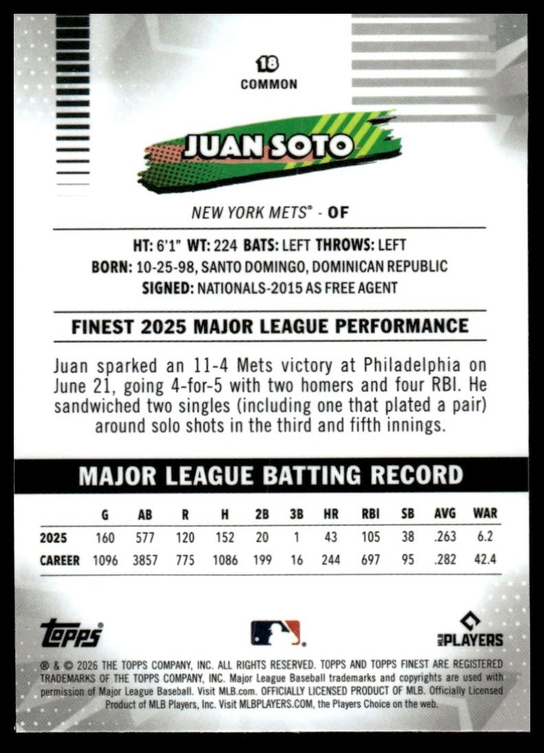 2026 Finest #18 Juan Soto