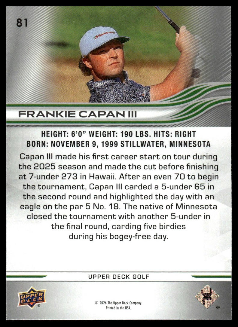 2026 Upper Deck #81 Frankie Capan III