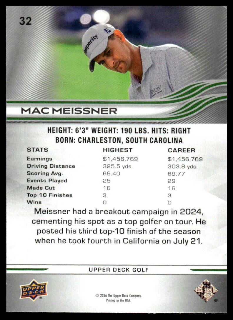 2026 Upper Deck #32 Mac Meissner