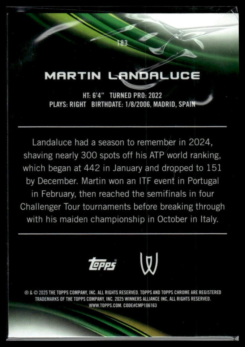 2025 Topps Chrome Sapphire Edition #183 Martin Landaluce