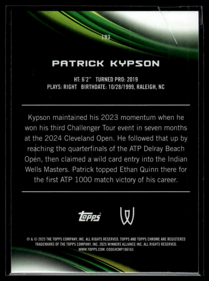 2025 Topps Chrome #193 Patrick Kypson Geometric Refractor
