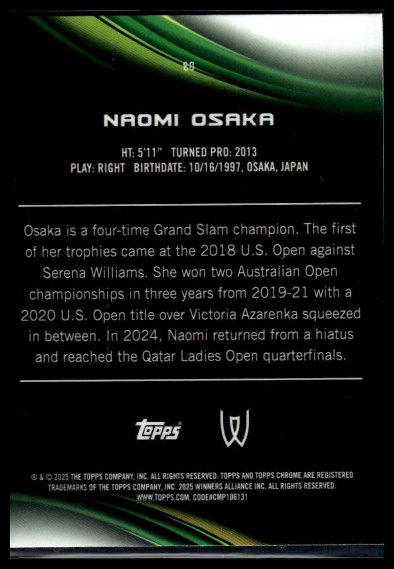 2025 Topps Chrome Sapphire Edition #80 Naomi Osaka