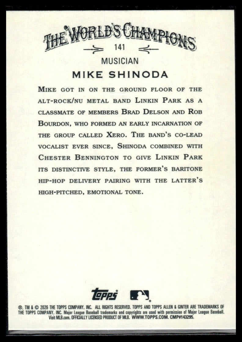 2026 Topps Allen & Ginter #141 Mike Shinoda Silver Portrait