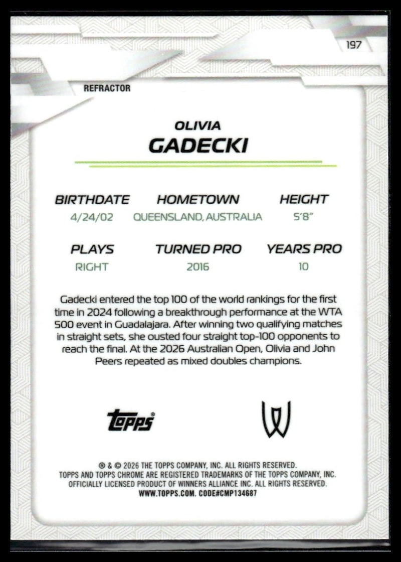 2026 Topps Chrome #197 Olivia Gadecki