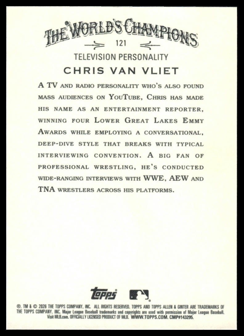 2026 Topps Allen & Ginter #121 Chris Van Vliet Silver Portrait