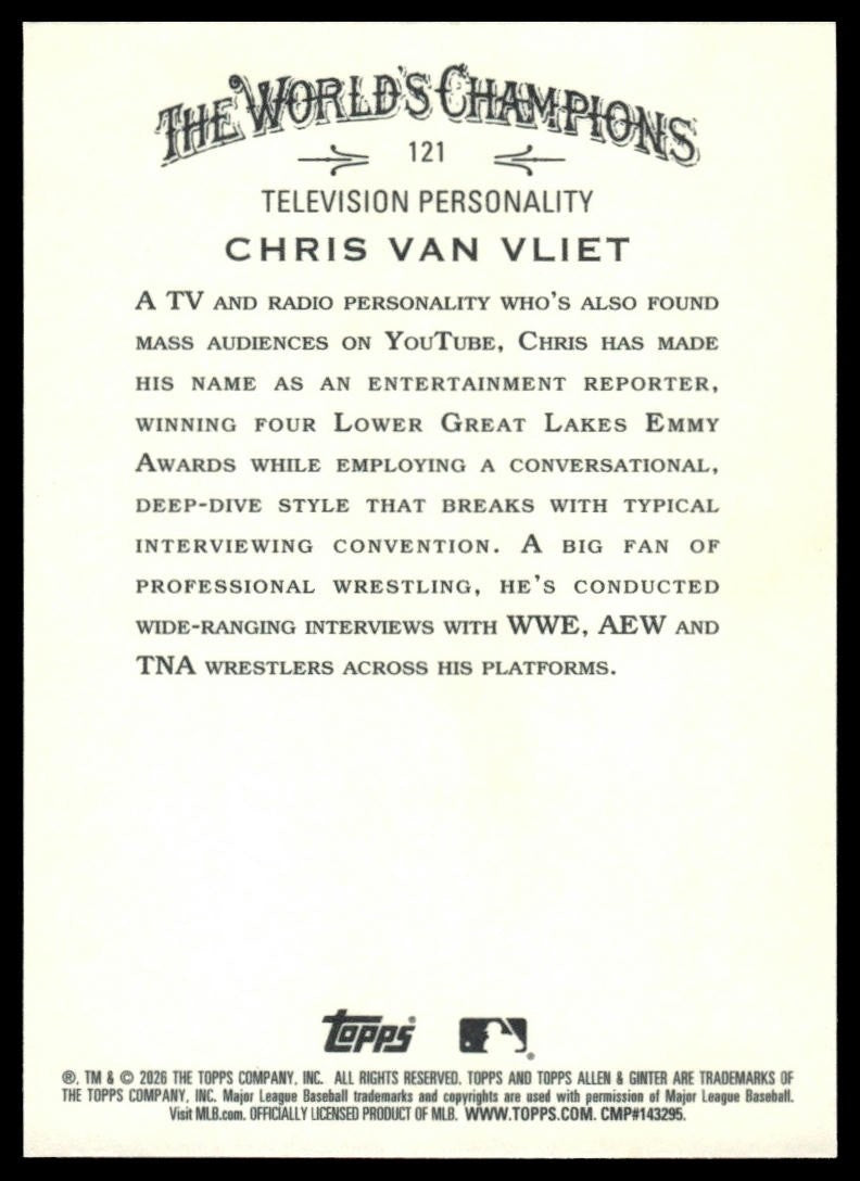 2026 Topps Allen & Ginter #121 Chris Van Vliet Silver Portrait