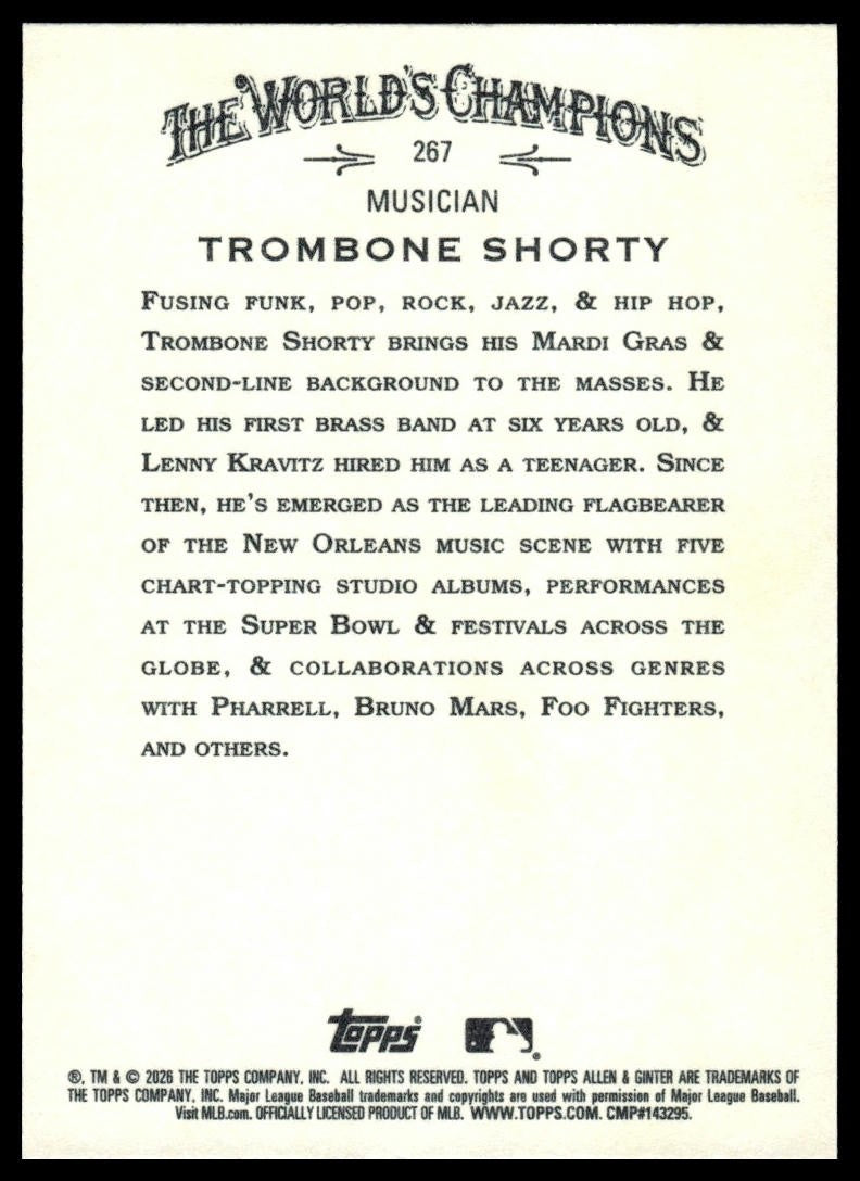 2026 Topps Allen & Ginter #267 Trombone Shorty