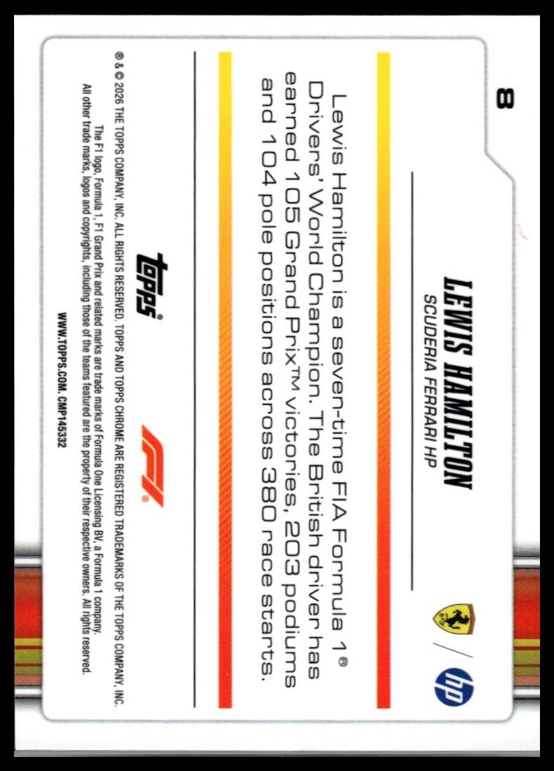 2026 Topps Chrome Formula 1 #8 Lewis Hamilton