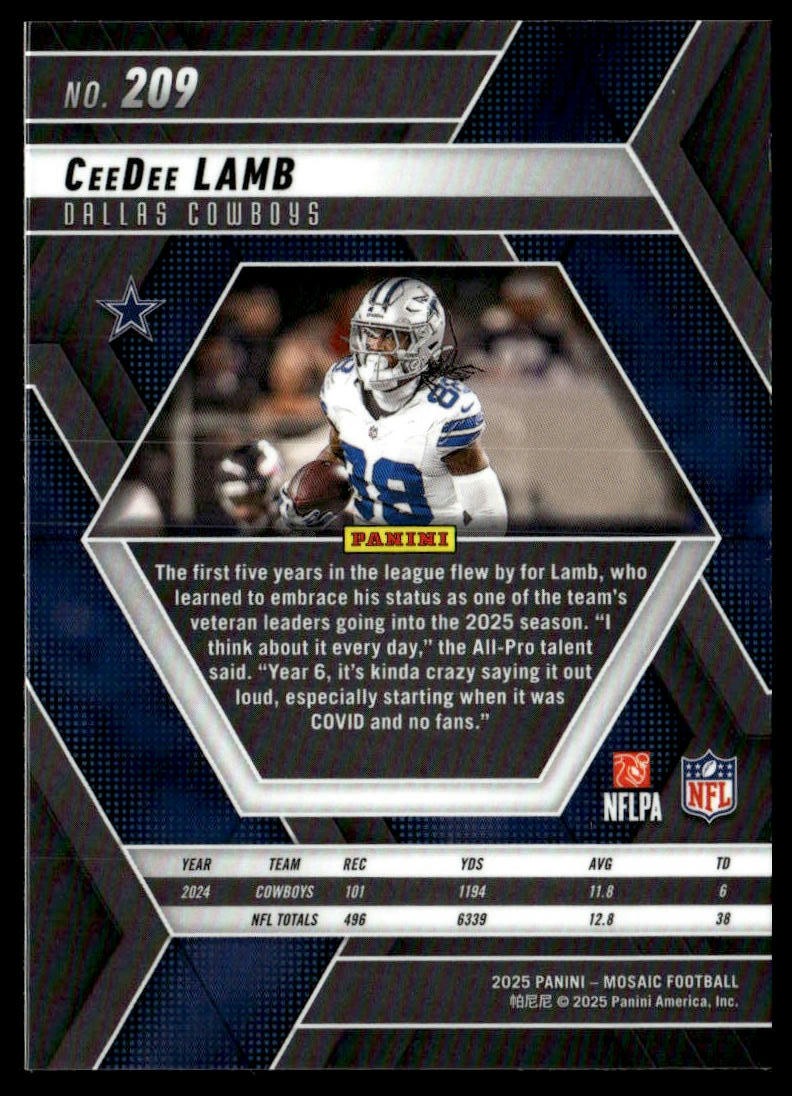 2025 Panini Mosaic #209 CeeDee Lamb